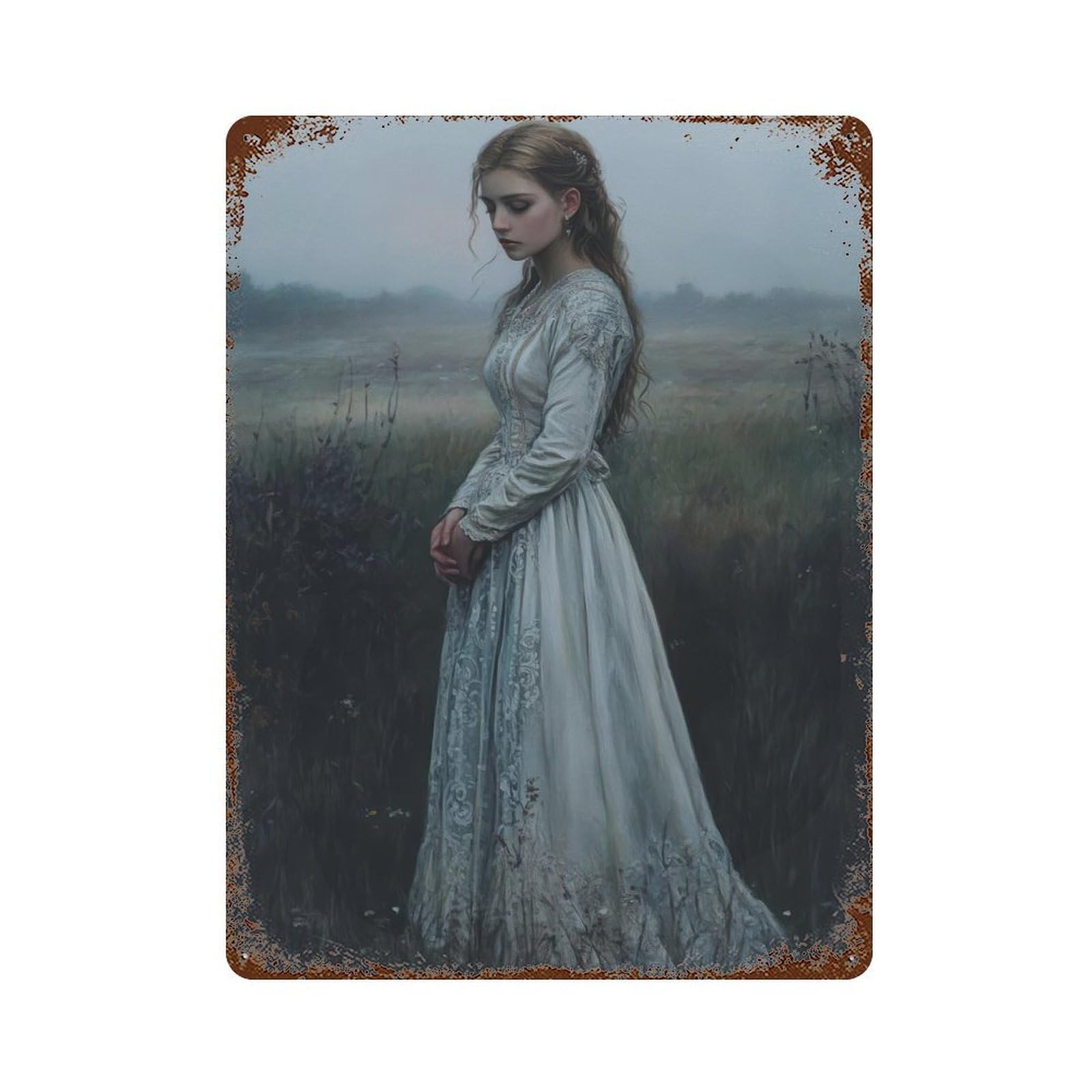 xiaoxiaoshen Cordelia Dark Academia Cottagecore Moody Literary Vintage Portrait Wall Decor Art Metal Tin Poster Modern Home Decor Art Home Bar Shop Decorations Vintage Sign 40x30cm