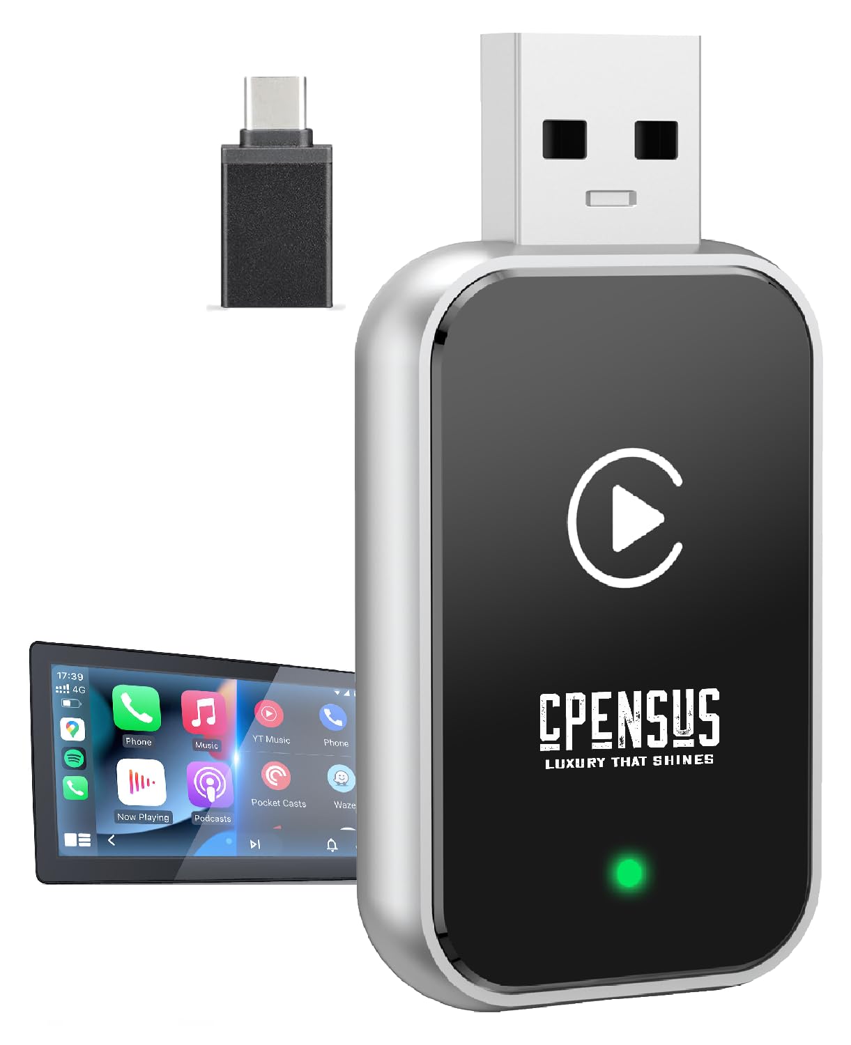 CPENSUS 2-in-1 Wireless Carplay Adapter Convert Wired to Wireless Android & Apple | Quick Connection & Auto Reconnect | Bluetooth 5.0 & 5.8Ghz WiFi Only for OEM Installed (2-in-1)-image-8