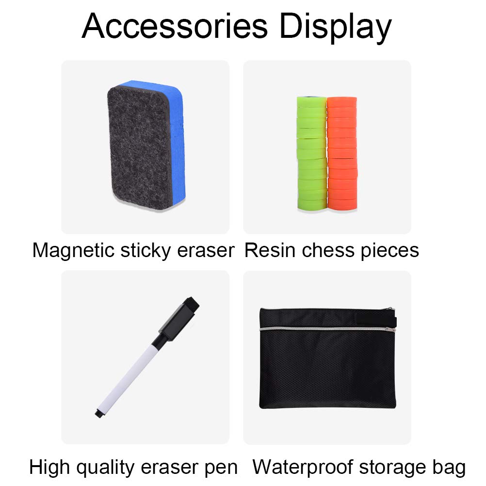 Cartella per allenatori di calcio, portatile, magnetica, professionale, con magneti, penne, gomma