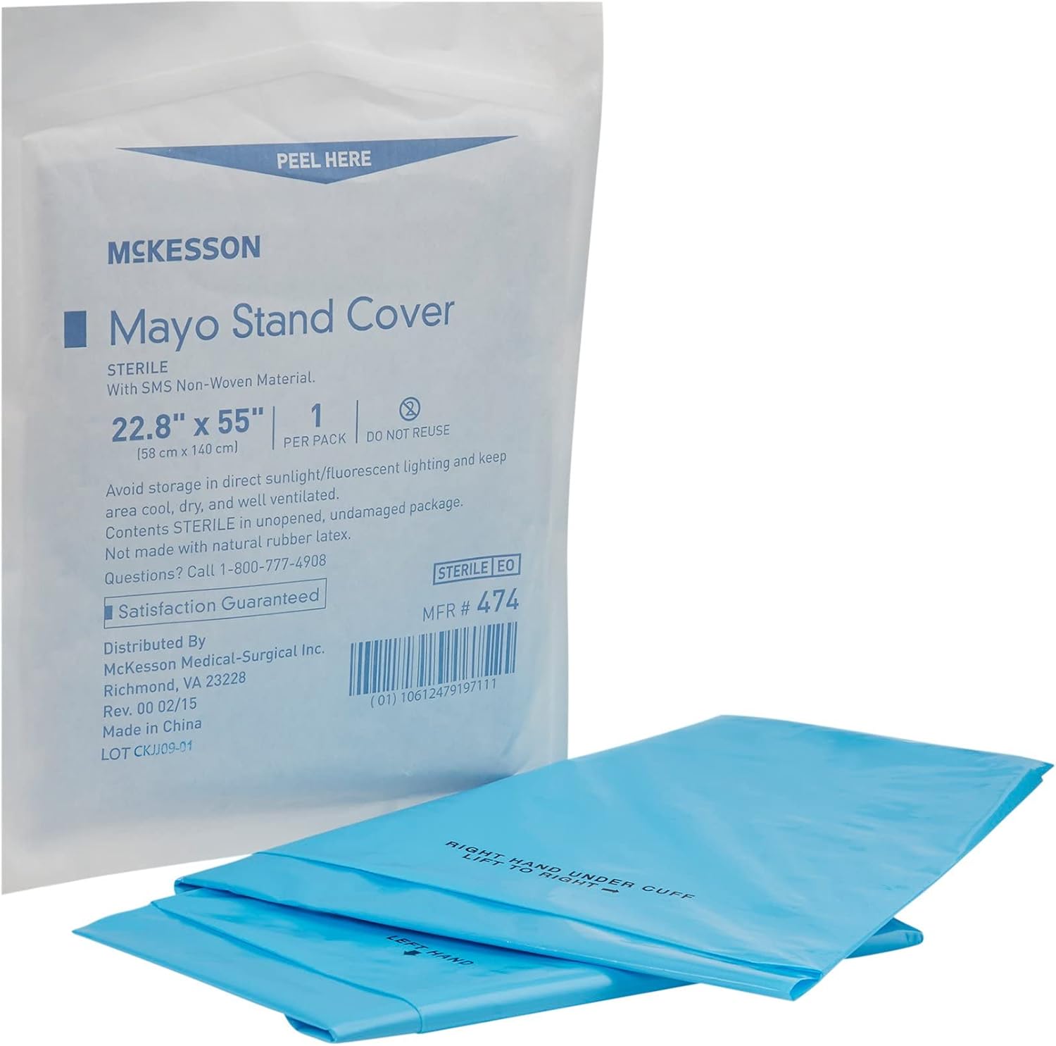 McKesson Mayo Stand Cover, Sterile, 22.8 in x 55.5 in, 30 Count