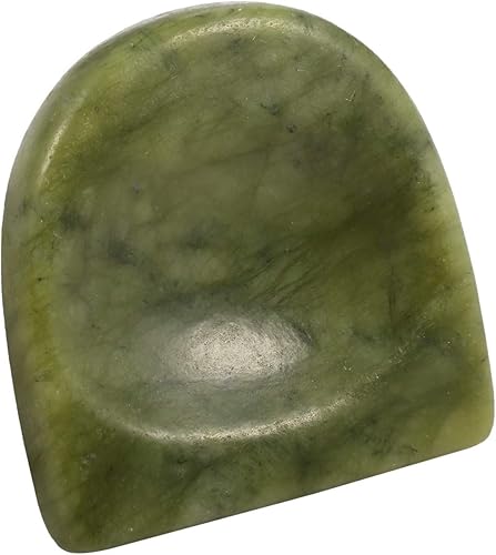 Miniatura 3 de Rockcloud Piedra de preocupación, piedras de palma para el pulgar para la ansiedad, cristal curativo, semicírculo, jade verde