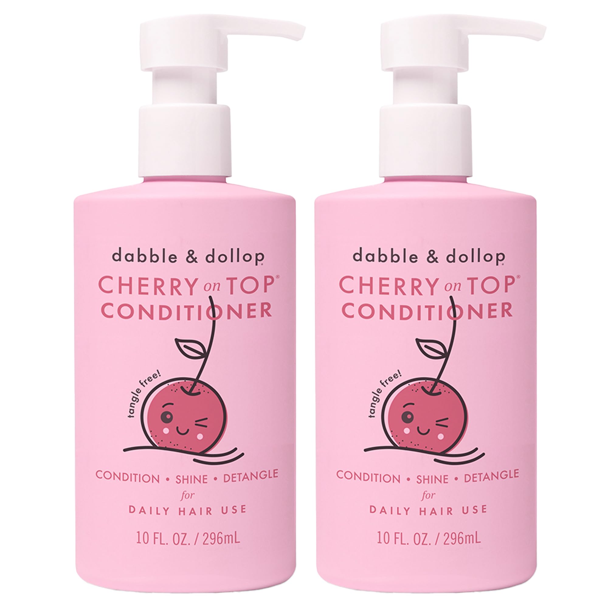 Dabble & Dollop Cherry on Top Kids Conditioner – Detangling Conditioner for Kids & Toddlers, Natural Origin, Non-Toxic, Vegan, Sulfate-Free Hair Conditioner for Soft, Smooth Hair (10 oz, Pack of 2) 10 Ounce (Pack of 2)