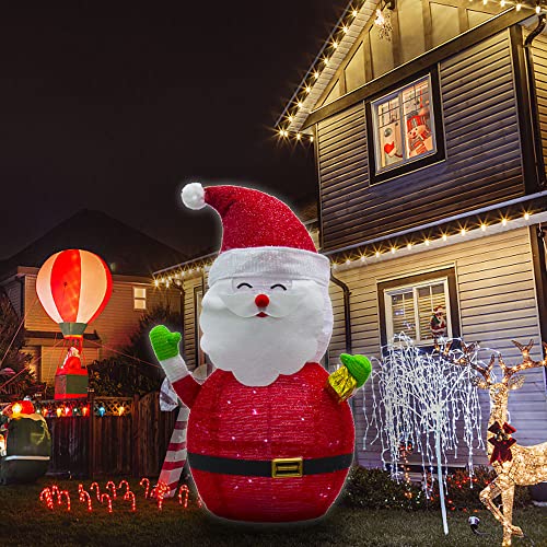 70CM mit 40 LED Weihnachtsmann Figur, faltbarer Weihnachtsdeko für Innen ,Tür, Fenster, beim Weihnachtsbaum Weihnachten für außen Garten beleuchtet Cover