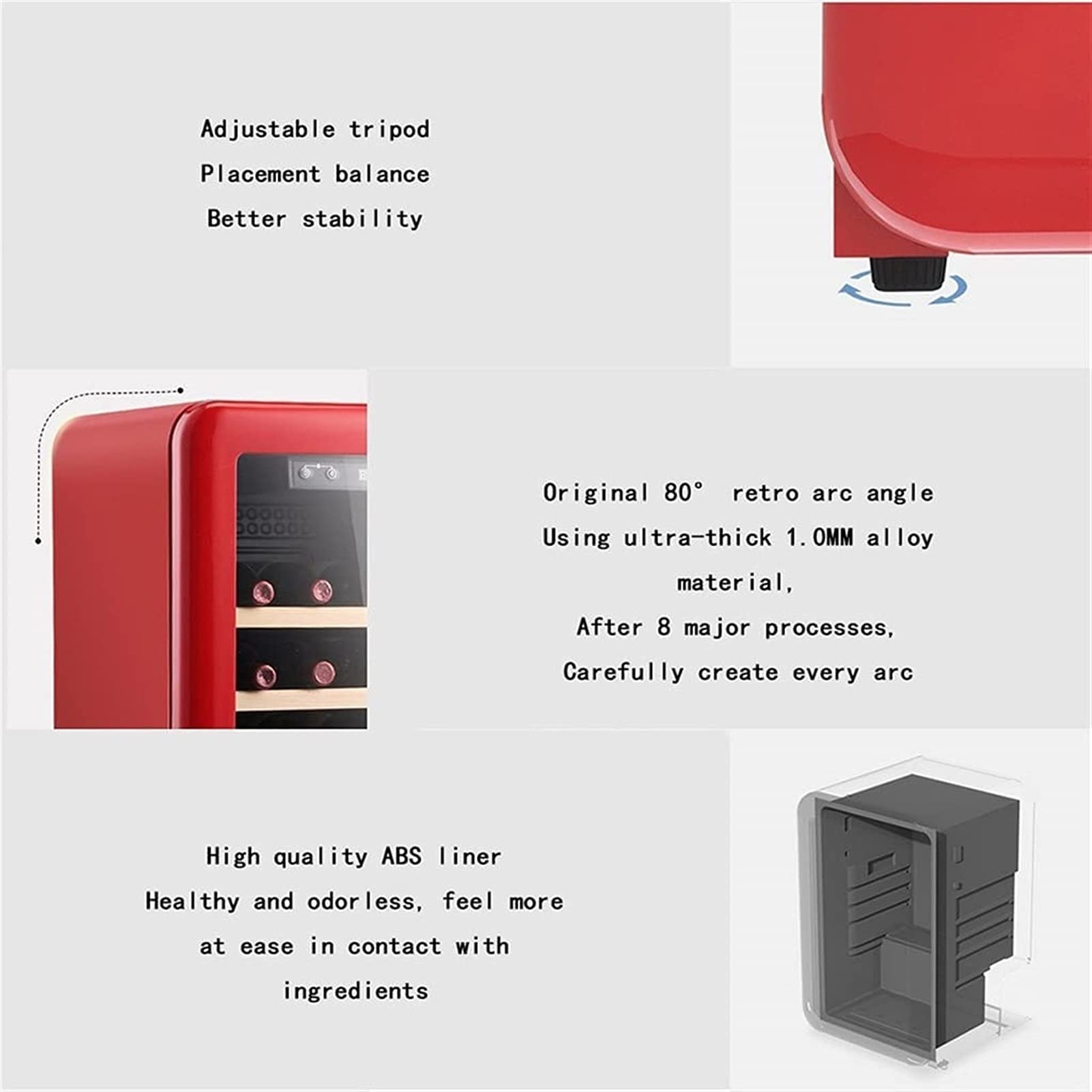 Ljlzxpbus 20 Bottle Compressor Wine Cooler Refrigerator W/Lock | Large Wine Cellar | 41f-64f Digital Temperature Control Wine Fridge For Red, White, Champagne O on Fridge.com - View 5
