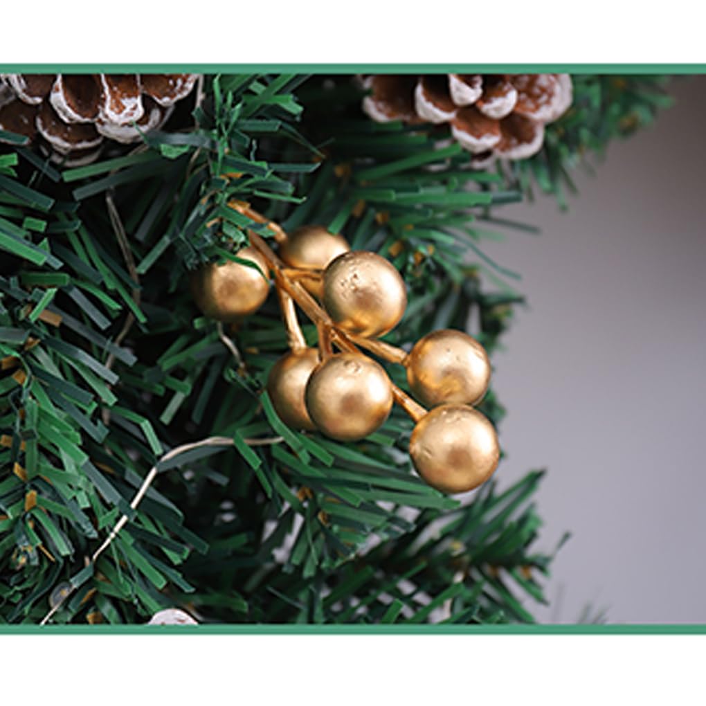 navideña de fácil instalación. Un complemento Decorativo sin Esfuerzo para Las Fiestas. Incluye Luces LED. navideña para la Puerta de Entrada con, Verde + Rojo, (60 cm)