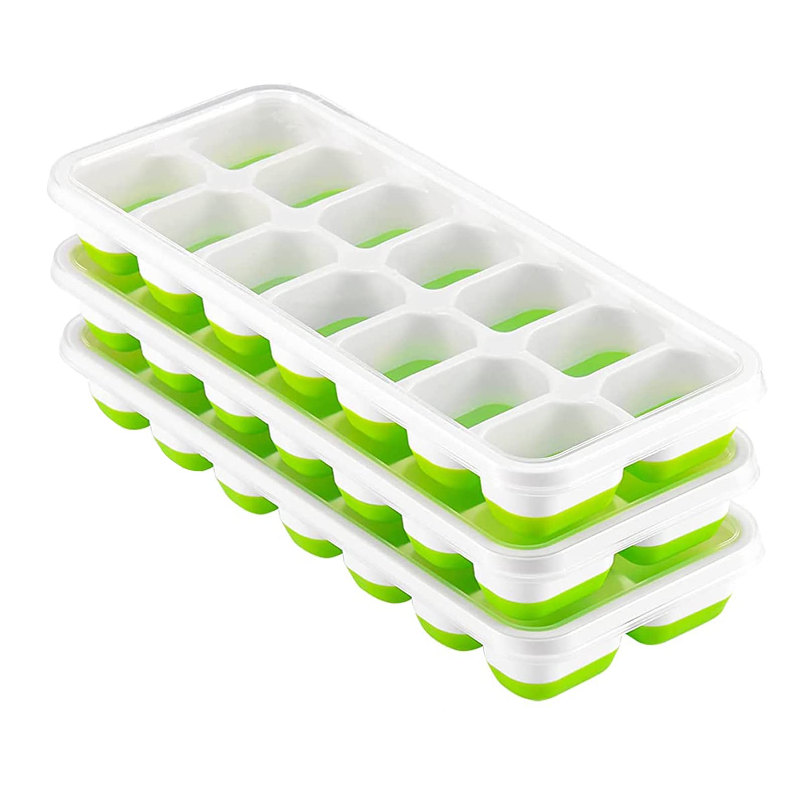 Stampini Ghiaccio Silicone 4 Pezzi - Con Coperchio, 56 Cubetti Totali, Certificato LFGB - Foto 4