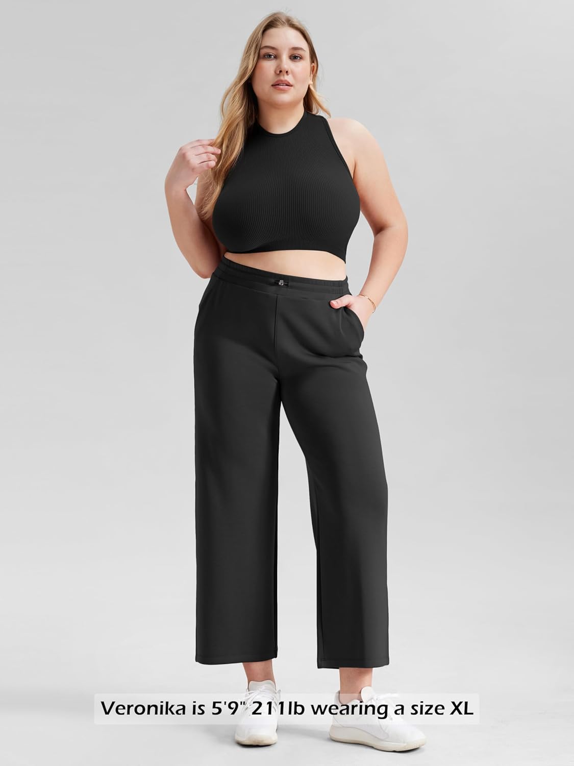 ODODOS Women's Modal Soft Wide Leg Pants with Pockets Adjustable Shockcord High Waist Casual Lounge Pants-27/29/31" Inseam - Image 5