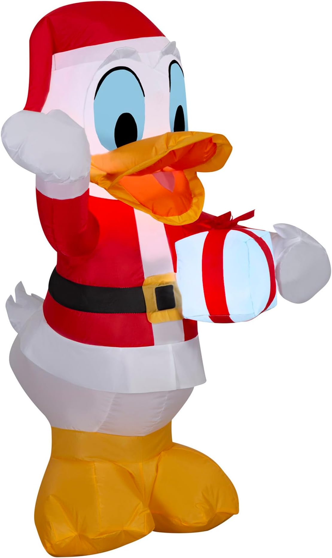 3.2 Ft Donald Duck in Santa Hat w Gift Box Christmas Airblown Inflatable Disney Christmas Decor