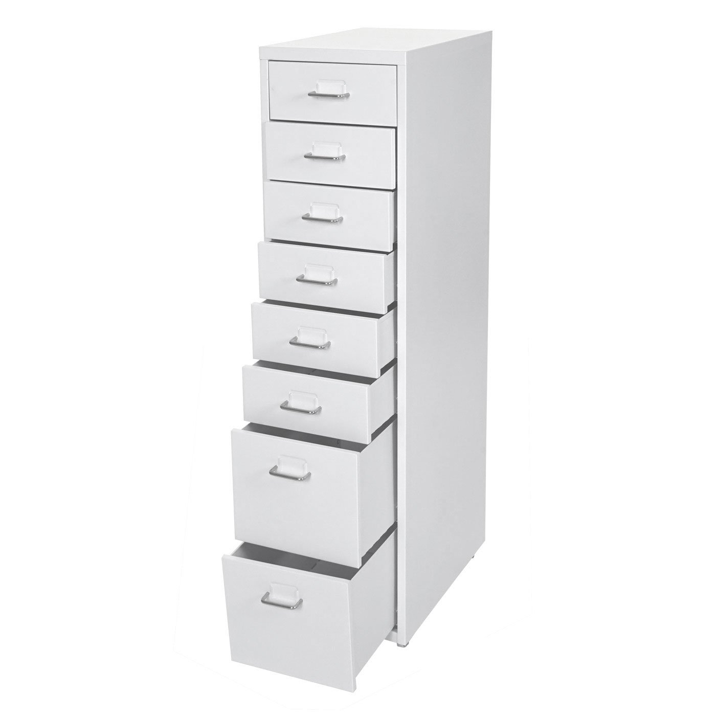 Mendler Boston T851AM - Contenedor con ruedas (110 x 28 x 41 cm), color blanco | Armario con 6 cajones
