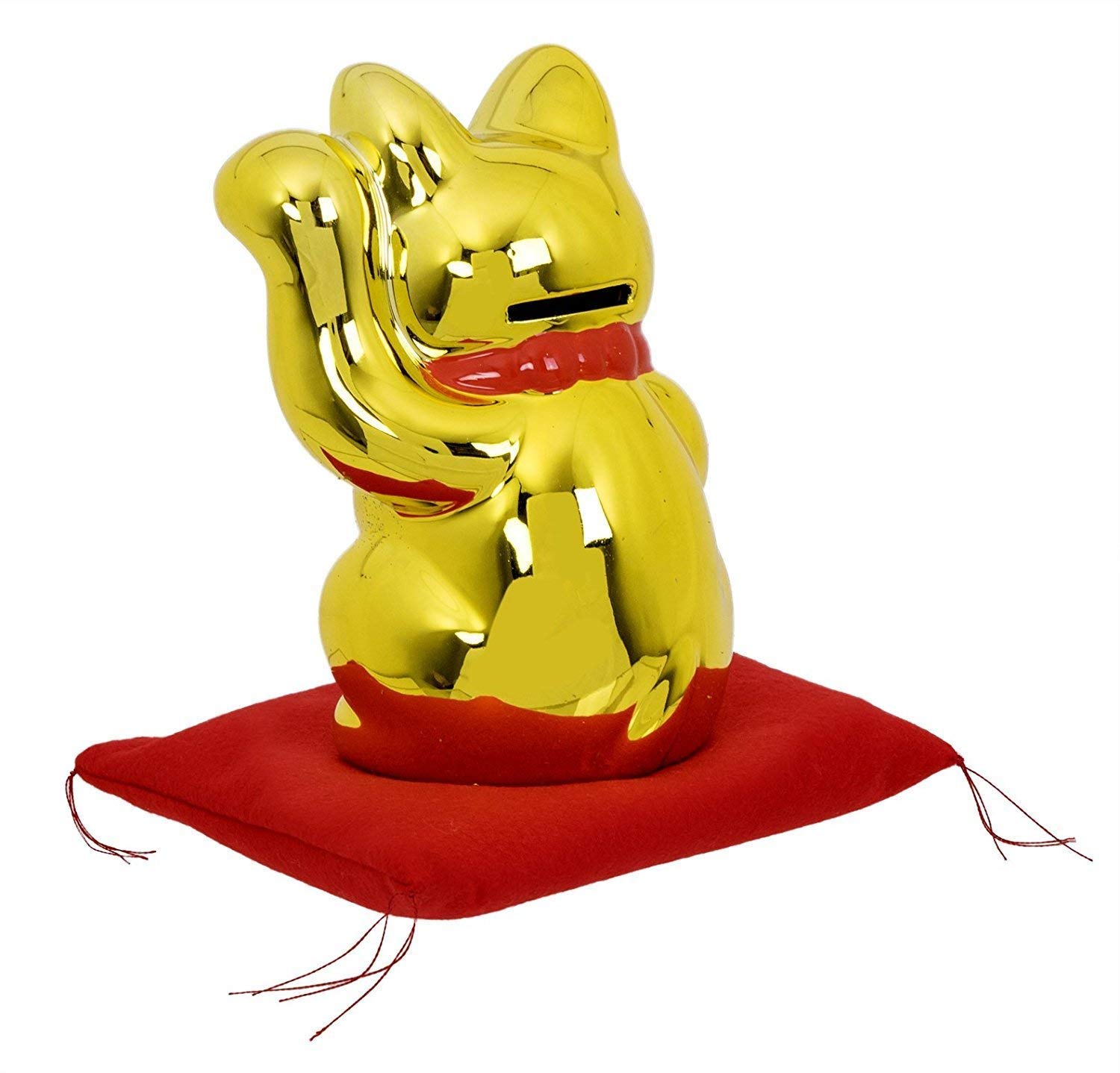新品　常滑窯　黄金小判猫　招き猫　高さ25cm ラッキーキャット　左手　座布団付 新品 常滑窯 黄金小判猫 招き猫 高さ25cm ラッキーキャット 左手