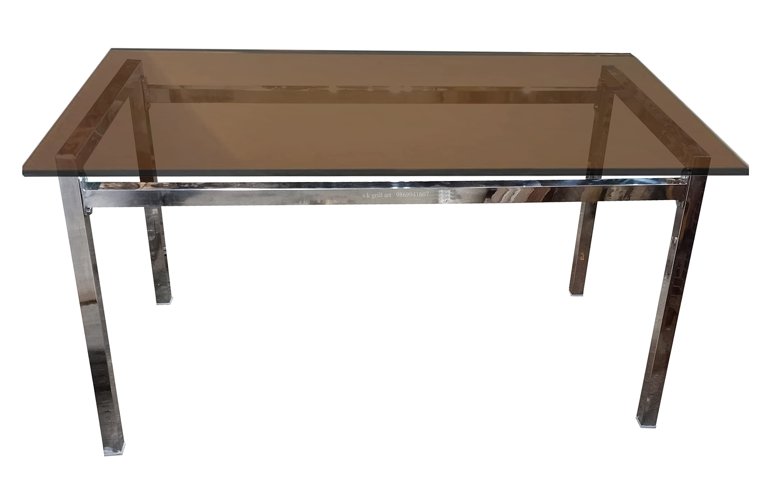 s k grill art® Dining Table Stainless Steel Frame with 12mm