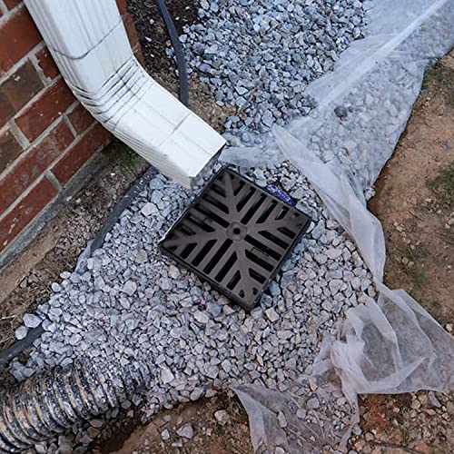 10X10In No Dig Low Profile Catch Basin With 2" Flexible Pipe Kit, Black #TOP4