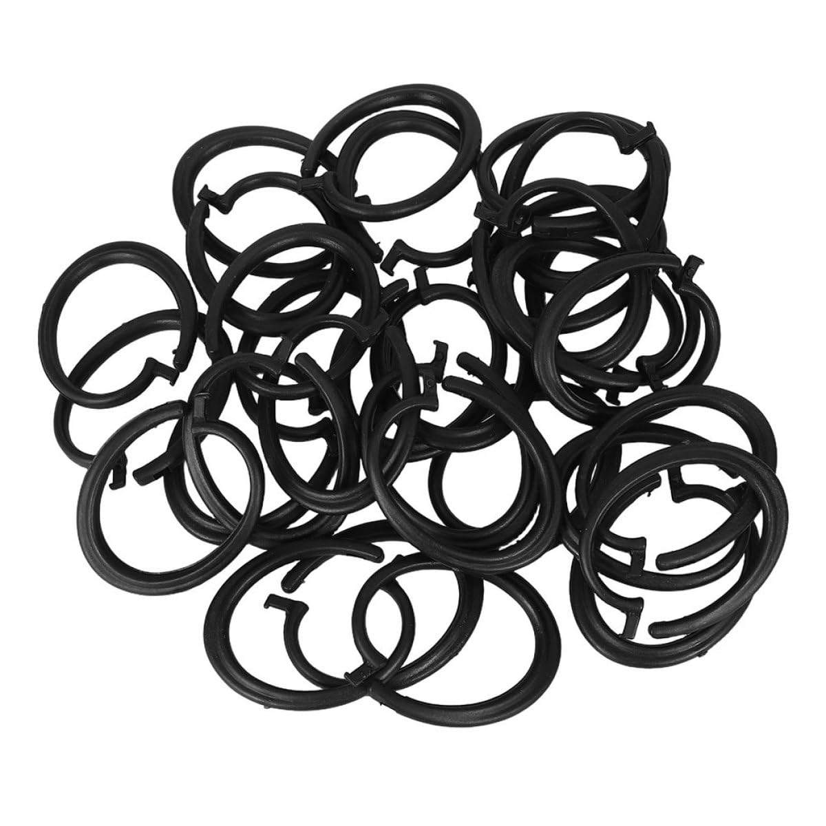 Ganchos de cortina romana BETOOKY con diseño ultra resistente de plástico negro