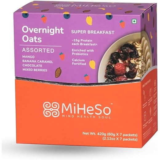 MiHeSo Overnight Oats 420g - Protein Fiber - Gluten Free
