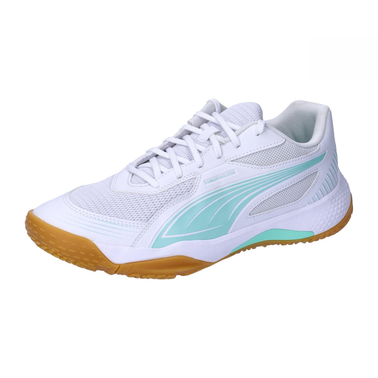 PUMA Unisex Solarflash Iii W+ salon spor ayakkabısı, Puma Beyaz Elektrikli Nane, 42 EU