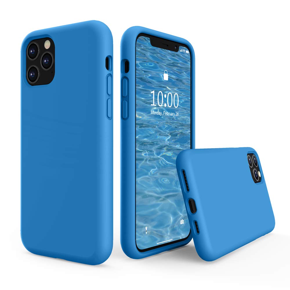 SURPHY Compatible with iPhone 11 Pro Case 5.8 inches, Thickened Liquid Silicone Phone Case (with Microfiber Lining) for 11 Pro 2019, Blue