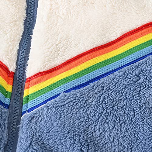 Toddler Girls Winter Zip Up Splicing Jacket Coat Long Sleeve Thicken Casual Outerwear Kids Boys 𝐅𝐥eece Sweater2