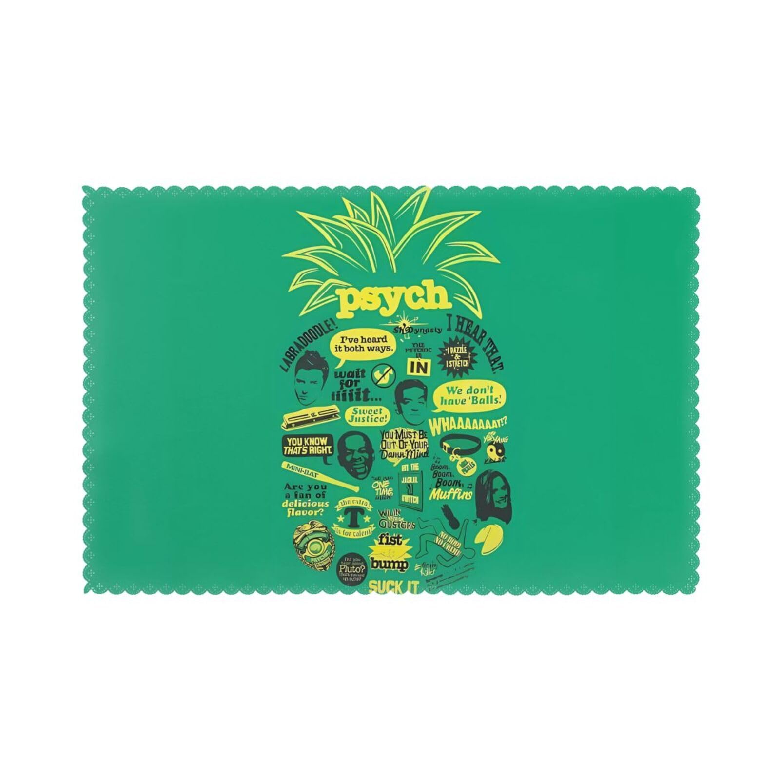 HJFCZH Psych pineapple quote Prints Placemats Set of 6 12x18in – A Great Housewarming Gift for a Warm & Stylish Home