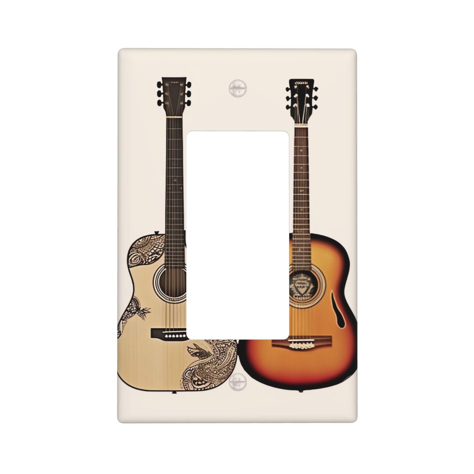 Decorator Wall Plate 1 Gang Light Switch Covers Decorator Receptacle Outlet Covers Guitar Wall Plates for Electrical Outlets Plug Cover Single Rocker Switch Plates