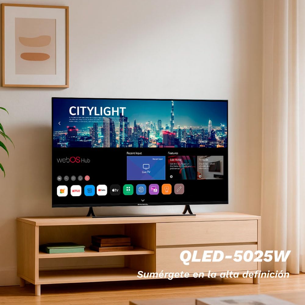 Grunkel televisor QLED 50¨ Smart TV 4K UHD 5025WLEDW con Sistema operativo webOs