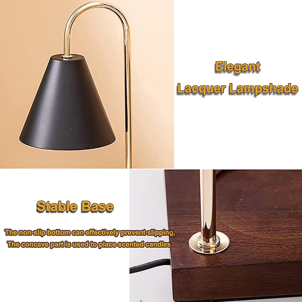 Kreatywna lampa do topienia świec z timerem, ściemniana aromaterapia do topienia świec, drewniana podstawa lampa stołowa do dekoracji wnętrz, czarna