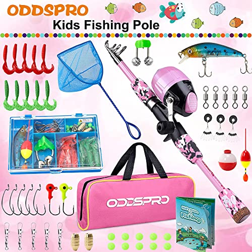 image for ODDSPRO Kids Fishing Pole - Kids Fishing Starter Kit - with Tackle Box