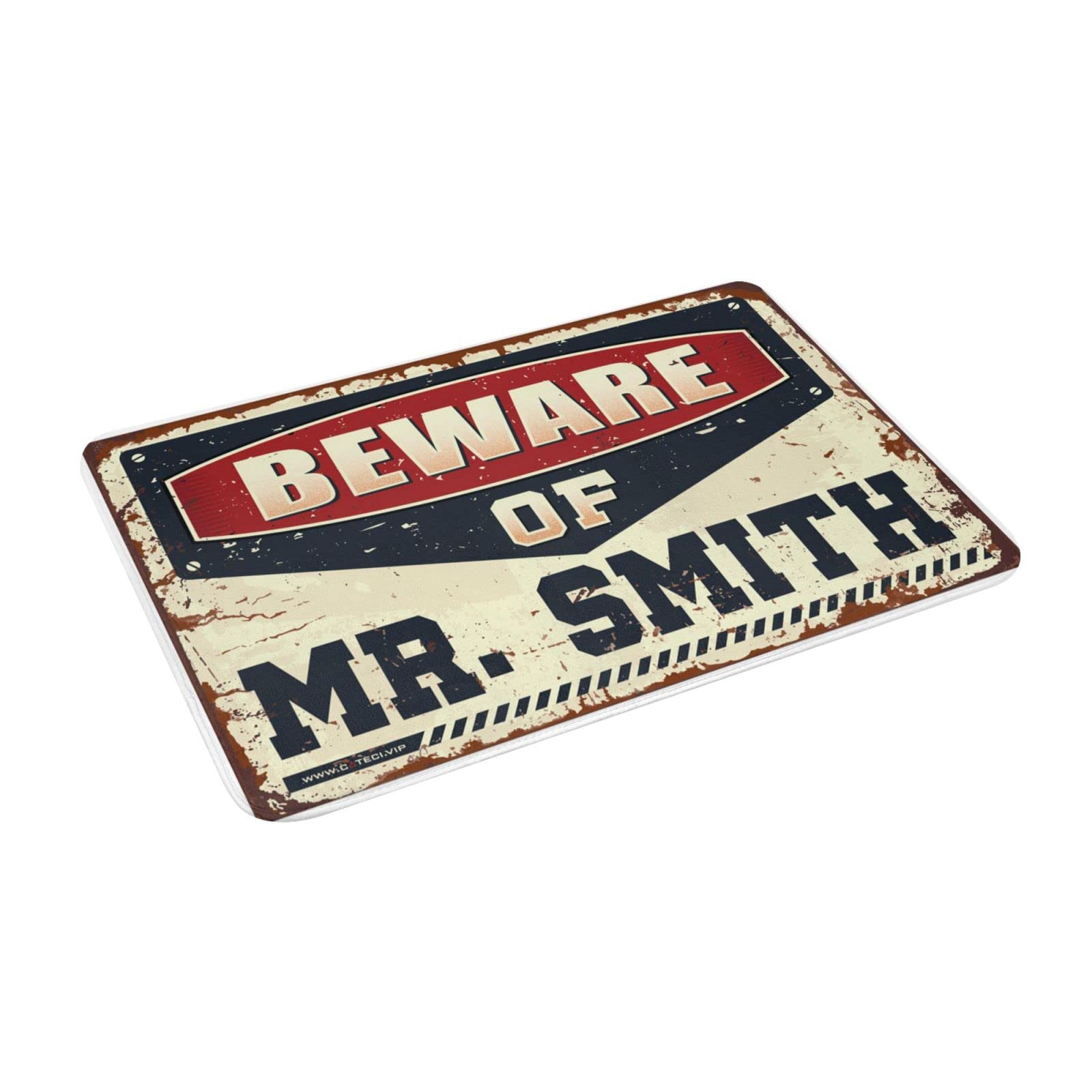 Dsoluuing Mata na zewnątrz Beware of Mr. Smith wycieraczka wewnętrzna mata powitalna jesienna wycieraczka zewnętrzna (rozmiar: 65 x 90 cm)
