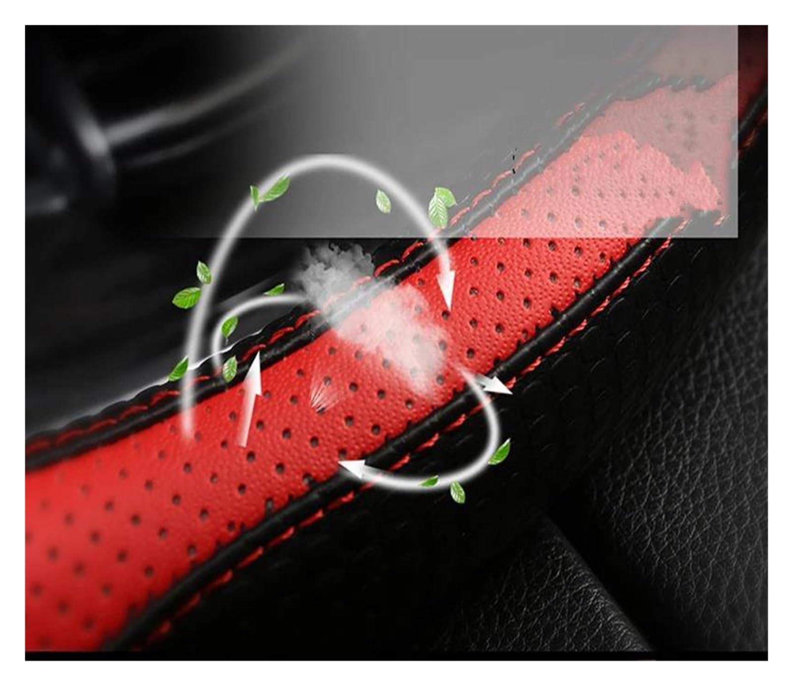 Lenkradabdeckung Auto Für Seat Für Altea Für Arona Für Ibiza 6l 6j Auto Lenkrad Abdeckung 38CM Leder Anti-Slip Schutzhülle Rutschfester Lenkradbezug(Schwarz)