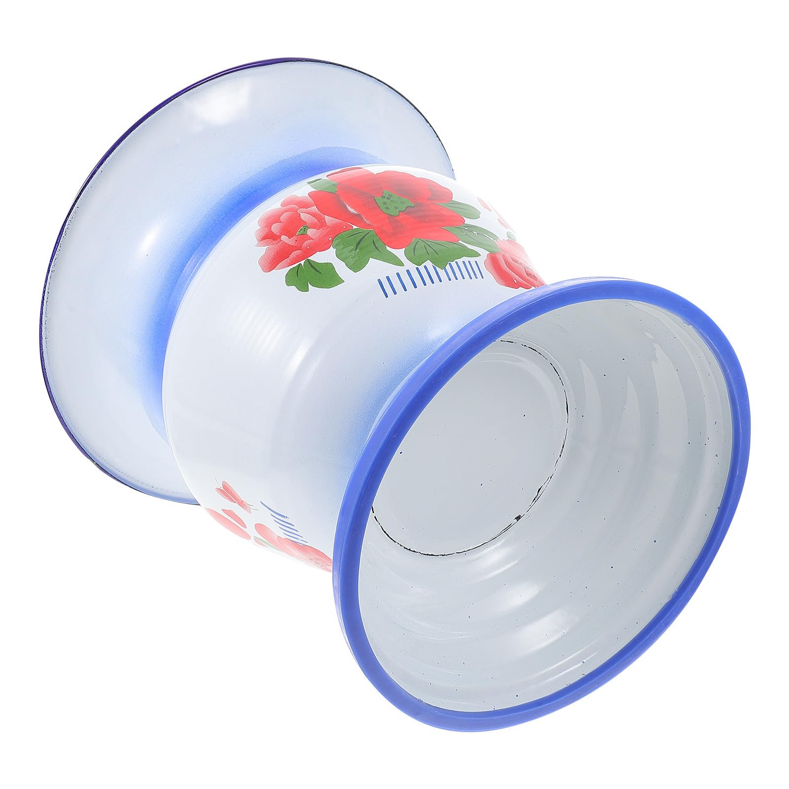 Homoyoyo Orinal Escupidera Doméstico de Hierro Azul, Base Antideslizante, Estilo Retro Vintage, Redondo, Uso Hogar Varios estilos