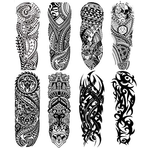 Fake Sleeve Tattoos Stickers Full Arm Temporary Tattoos Sleeves for