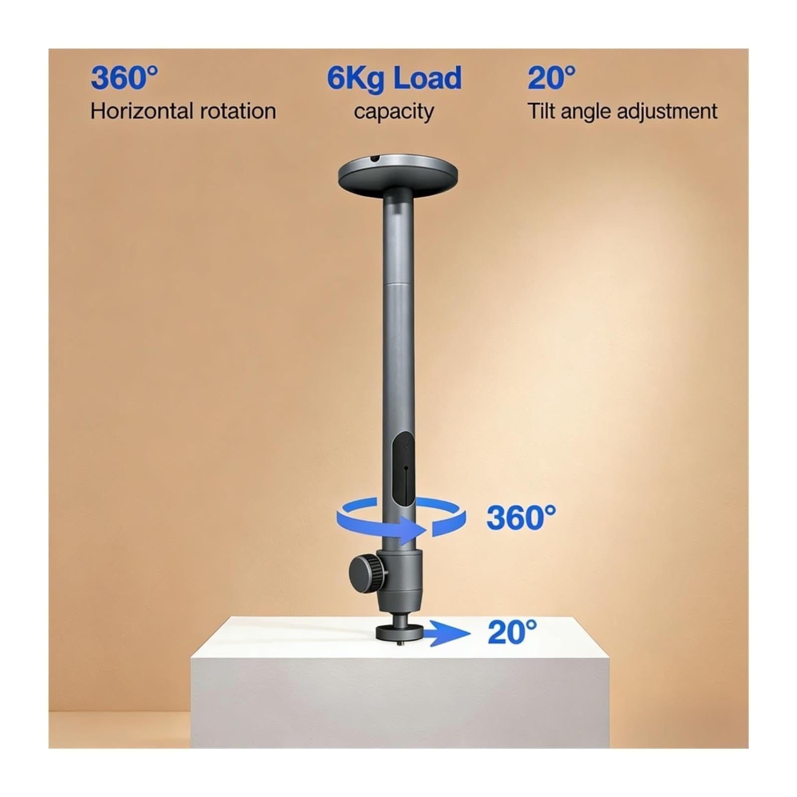 Compatible con Vidda, Soporte Proyector Ajustable C3 M2 Pro | Soporte de techo for proyector, soporte de rotación de 360°, ajuste de inclinación de ±20°, capacidad de carga de 6 kg