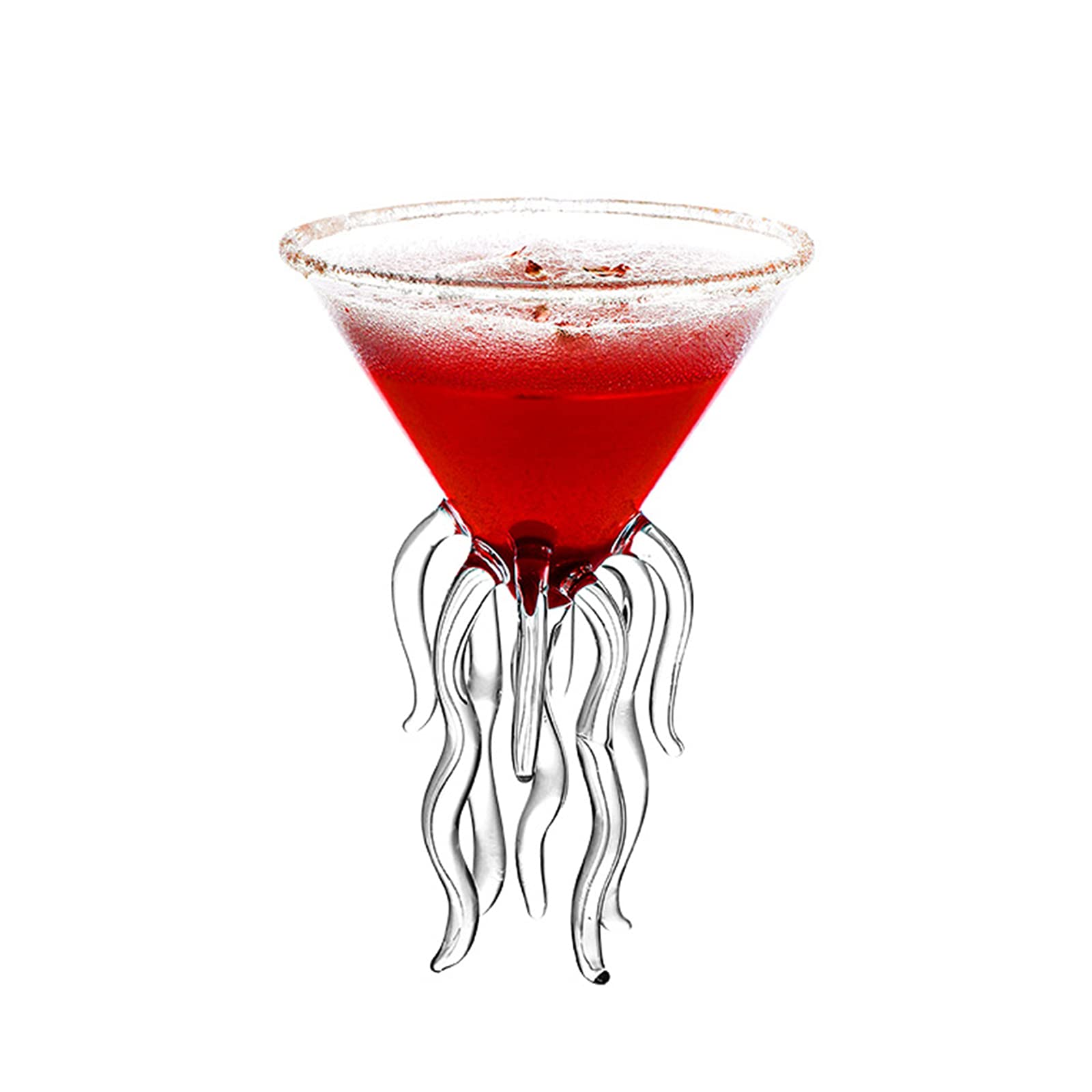 Firlar Octopus Cocktail Glass, Creative Octopus Glass Goblet, Cocktail Wine Glass Beverage Goblet Elegant Drinking Cups Martini Glasses for Dinner Wedding Parties Bars Restaurants