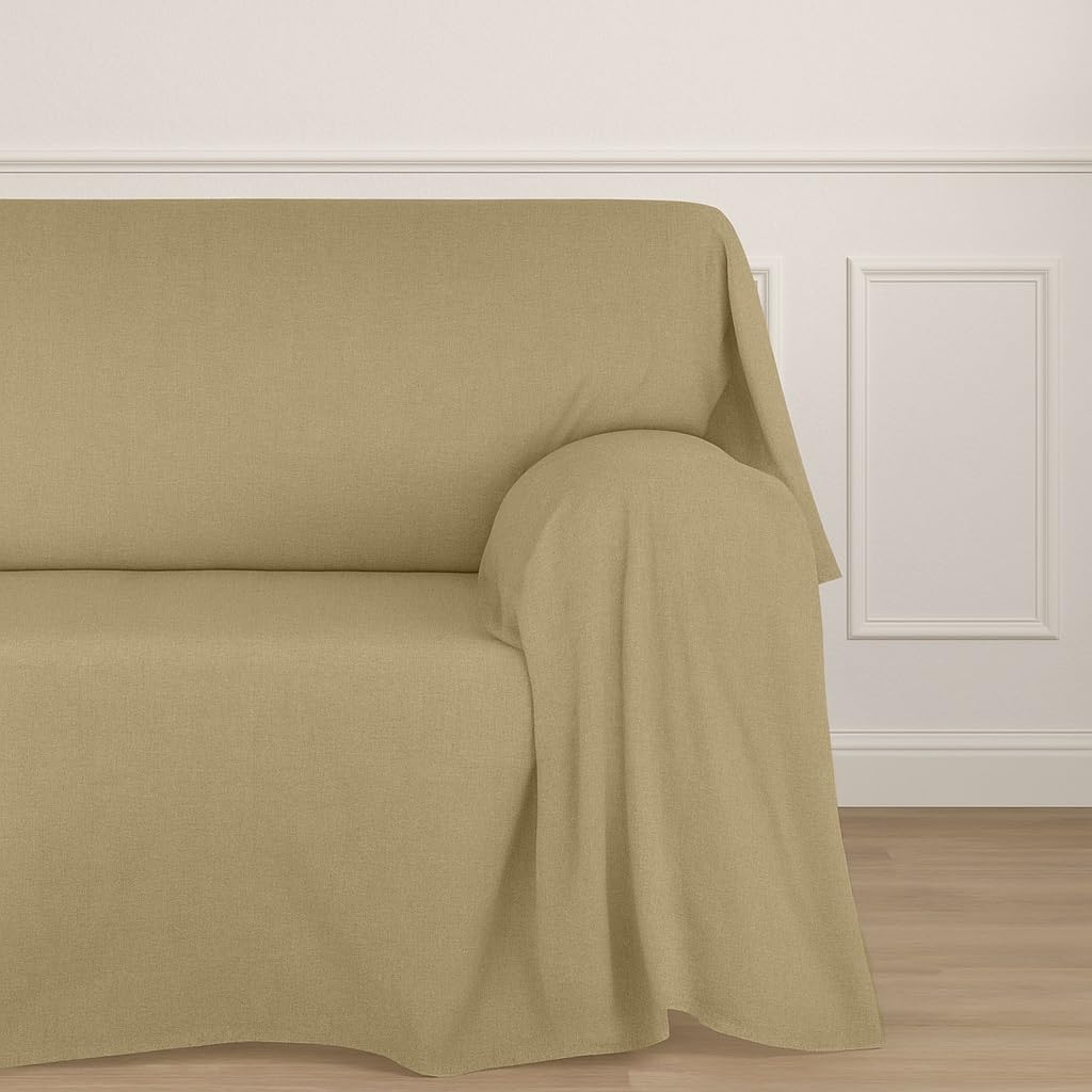 Farè - Telo Salva Divano - Copridivano IMPERMEABILE in tessuto arredo Antimacchia ideale per cani, gatti e bambini - Made in Italy | 350 x 270 cm | ARMOR tortora