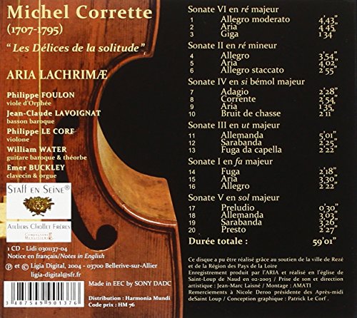 Michel Corrette - Sonates de basses / Sonates pour viole d'Orphée – vue 2