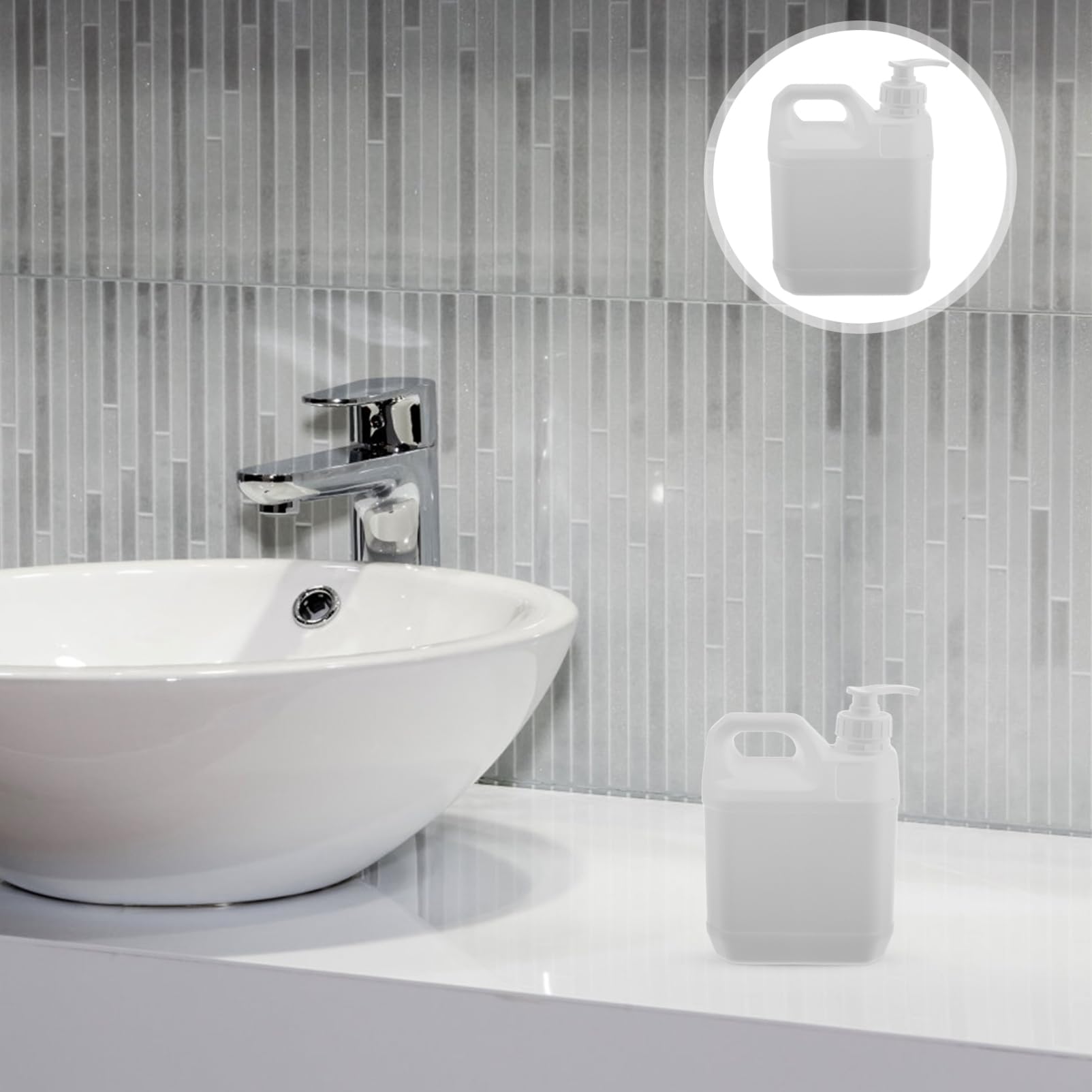 WOONEKY Shampoo Body Wash Pump Bucket 2l Storage Versatile Dispenser for Home Travel Gym