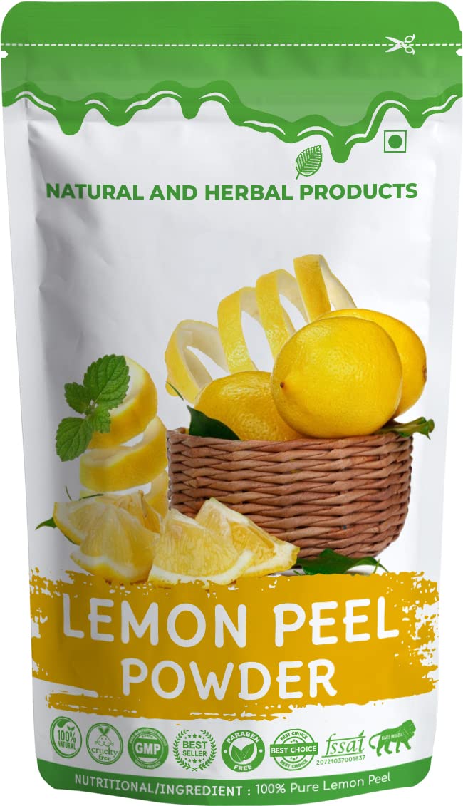 Lemon Peel Powder for Hair, Herbal Hair Growth, Face Cleanser & Skin Whitening, Eating, Drinking, Dark Circle, Pure, Nimbu, Tea, Citrus Limonum, Organic, Pigmentation, Eating(100 Gram)