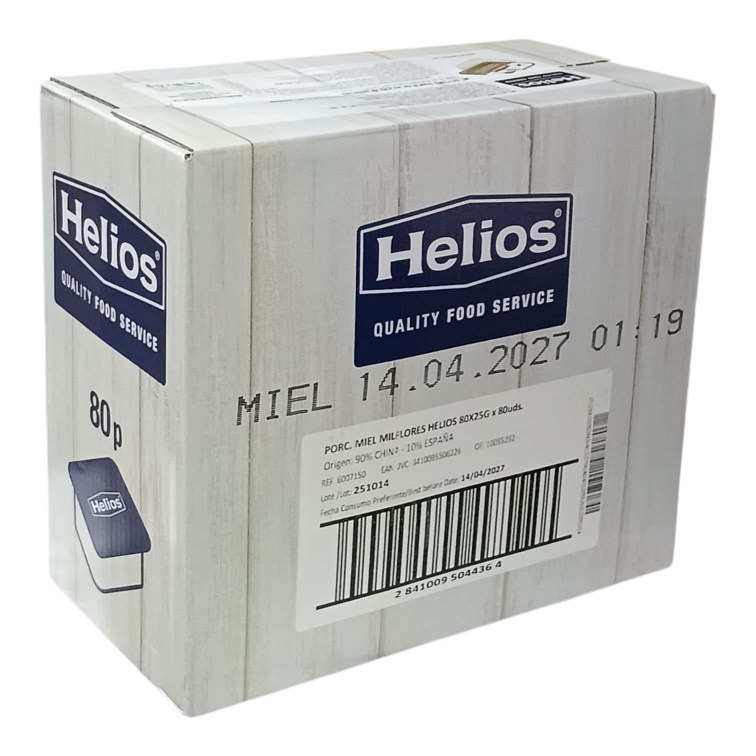 Pack 80 uds Miel de Flores, monodosis Paquetes de 25g