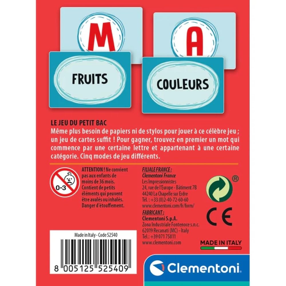 Clementoni Kids Card Game - Fast-Paced Word Challenge For Ages 7+