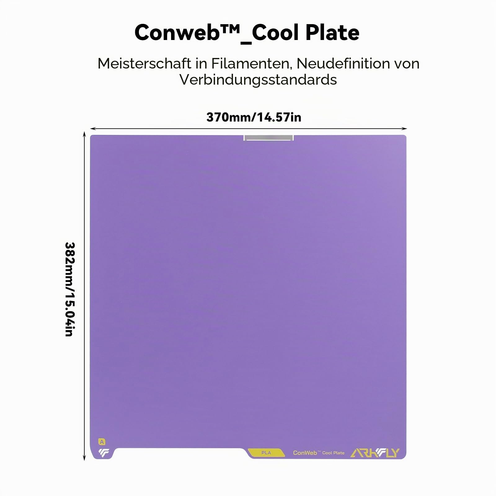 BCZAMD Bauplatte for K2 Plus: Upgraded K2P Conweb Cold Bed Dual Textured PEI Sheet Speziell für PLA Halten Sie Drucken 720H Energiesparen 42kwh - 370mm Lila