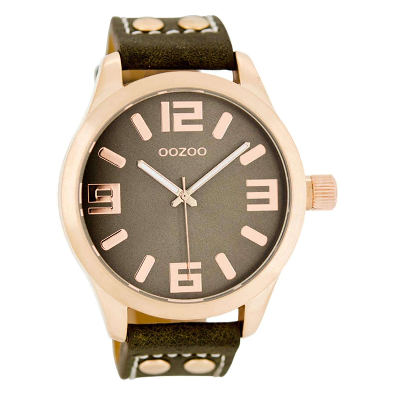 Oozoo C1158 - Armbanduhr für Damen, Lederarmband, Taupe