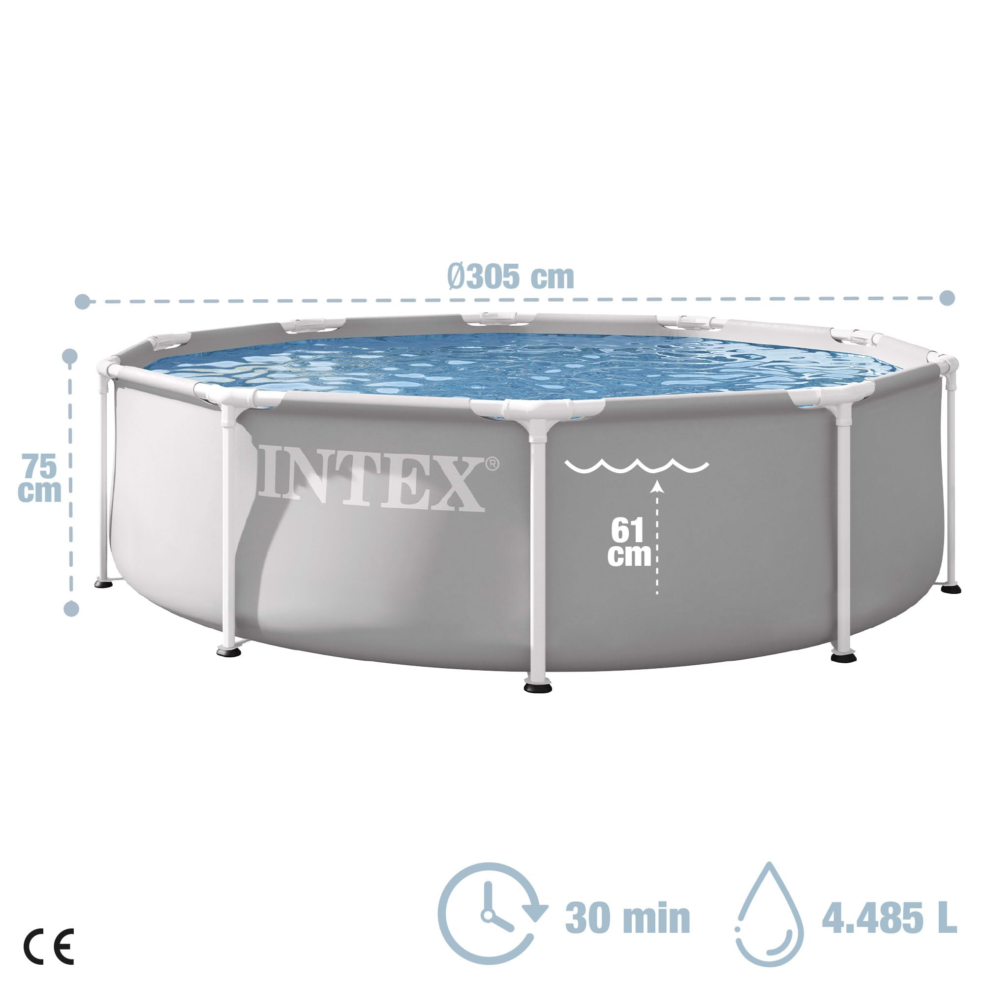 Intex 26702ND 3.05m x 76cm Prism Frame Premium Pool Set (Includes Filter Pump)