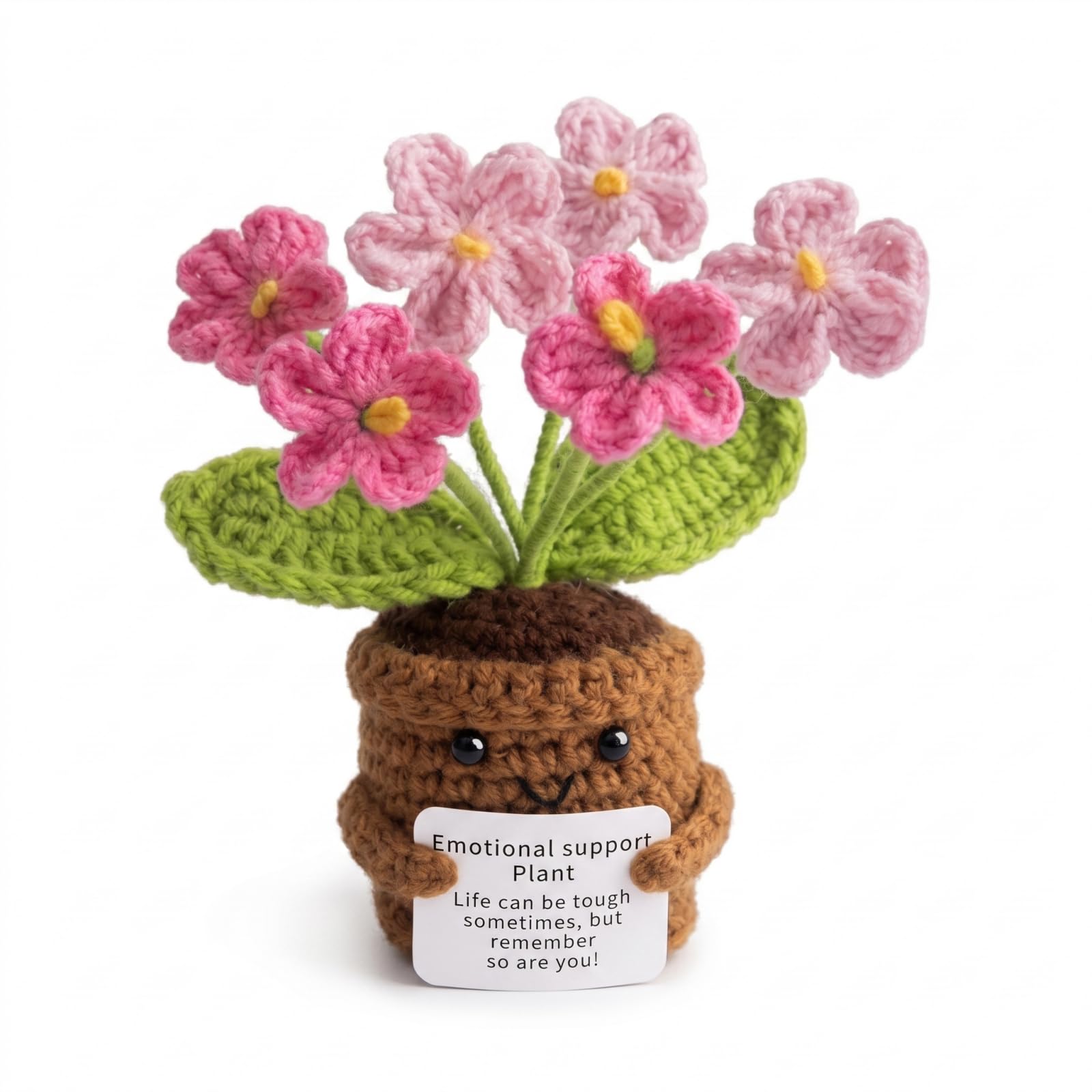 Kaaeiccr Crochet Flowers Potted Plant Forget Me Not Gifts for Women