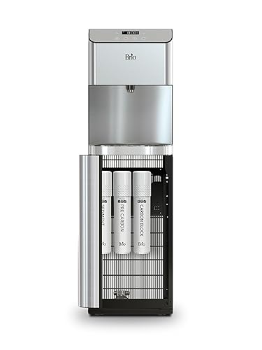 Brio Moderna - Dispensador de agua sin botella de limpieza UV con filtración Temperatura ajustable Reloj digital Luz nocturna LED Tres