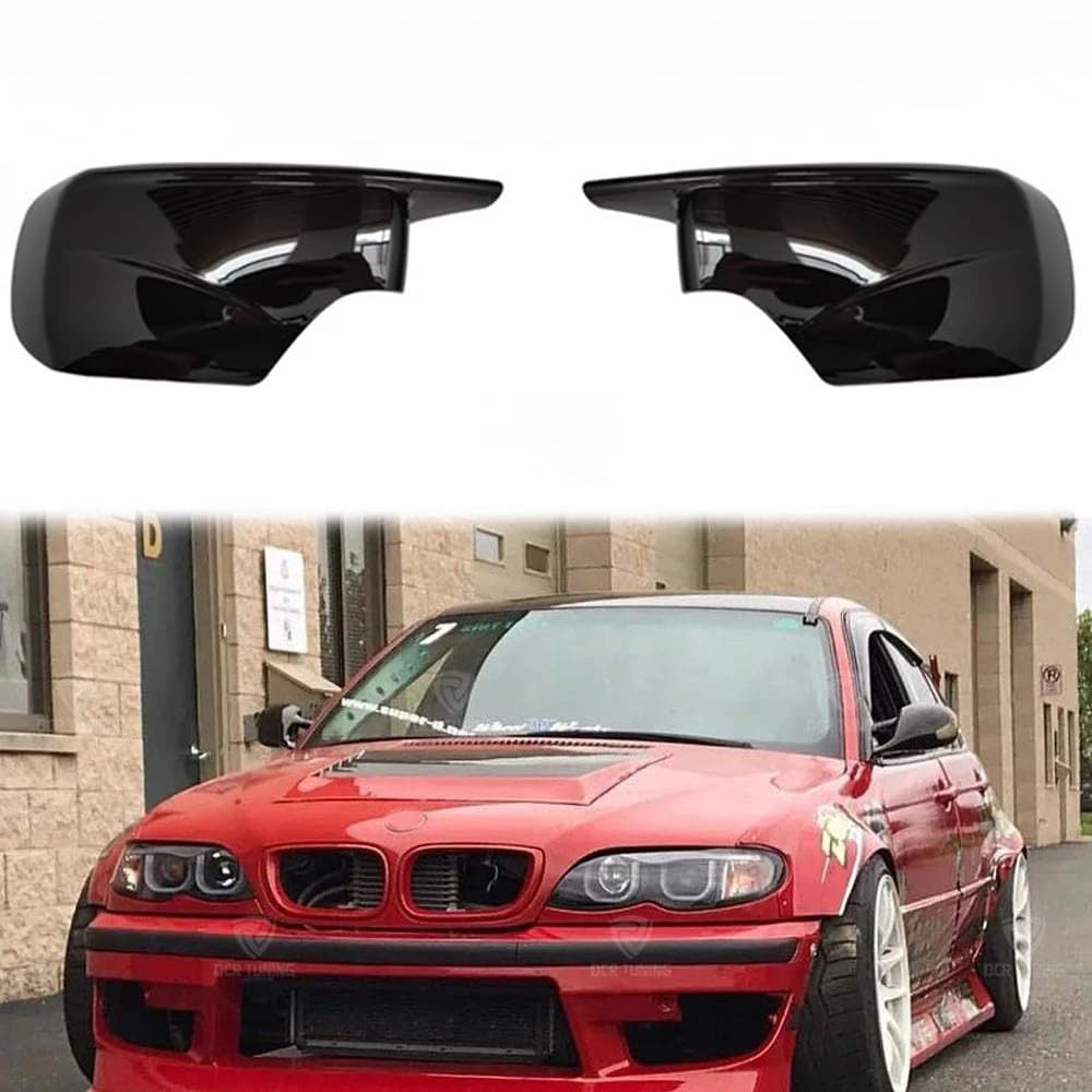 Coperture Specchietti Laterali in Fibra di Carbonio – Coppia Ricambio per BMW Serie 3 E46 (Berlina/Touring/Compact) e Serie 5 E39 – Anno 1998-2005 (Nero)