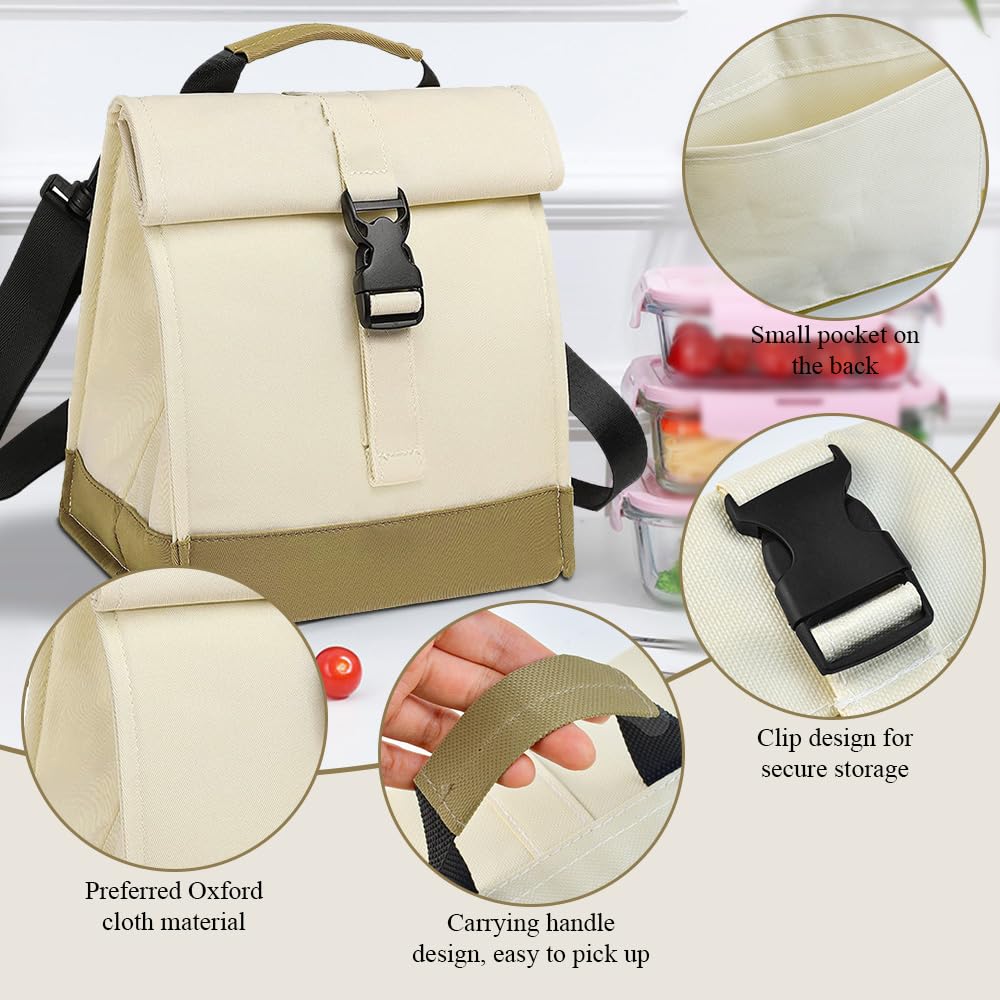 Borsa Termica Porta Pranzo | Isolata | Tracolla Regolabile | Per Ufficio, Scuola E Picnic | 26x21x16.5 Cm - Foto 3