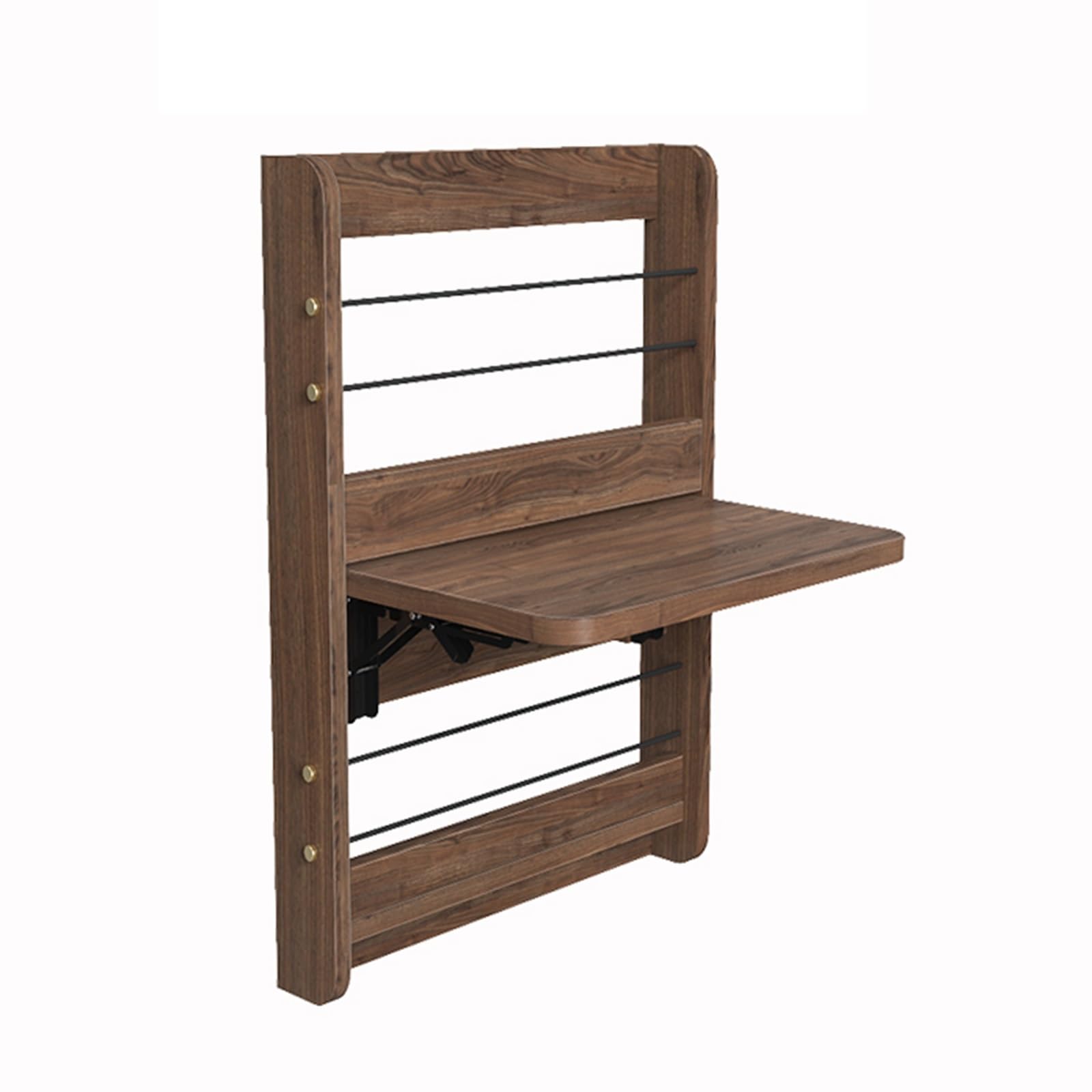 Table pliante murale en bois de noyer foncé 53cm pour petit espace