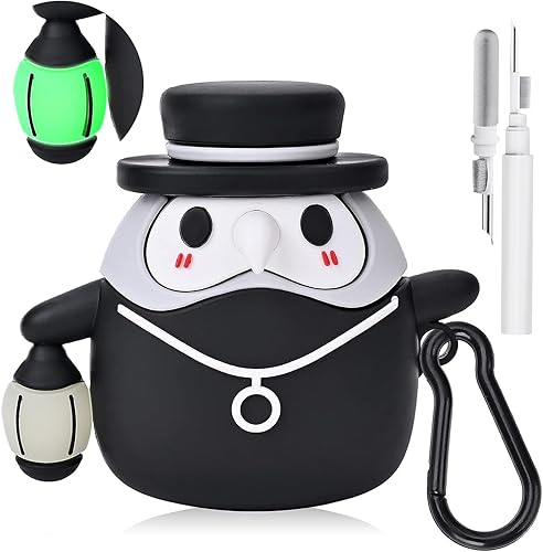 Bonita funda para AirPod con llavero, diseño de anime medieval luminoso de Doctor de la Peste compatible con AirPods de 2 y 1 generación, funda de