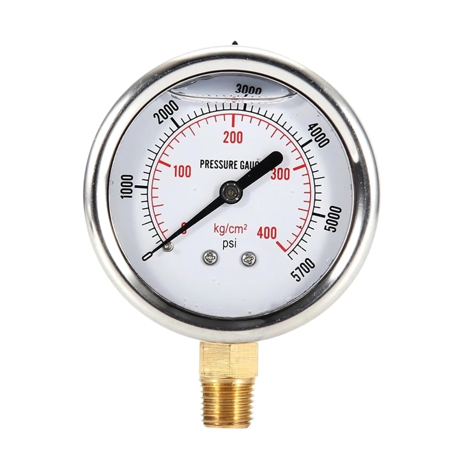 Hydraulic Liquid Filled Fuel Pressure Gauge 0‑5700 PSI US Thread