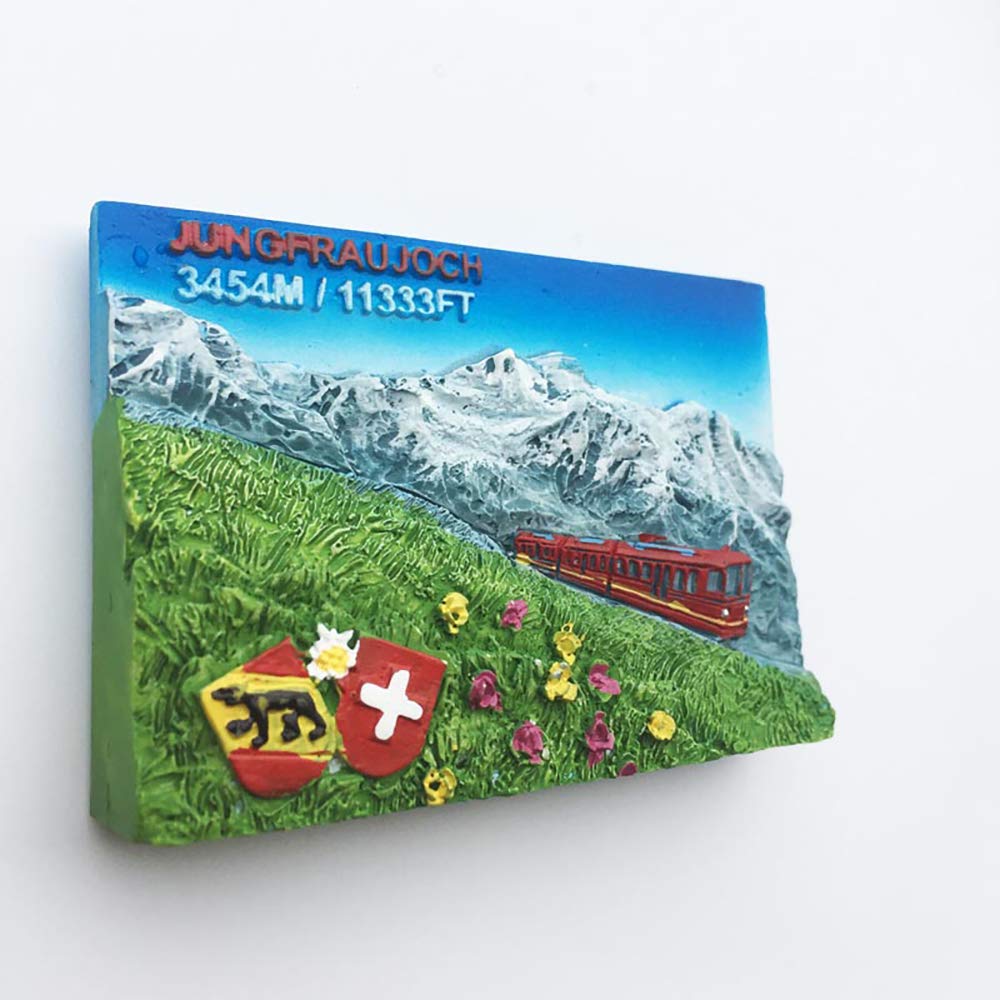 Magnete Frigorifero 3D Jungfrau Svizzera – Souvenir Turistico In Resina, Fatto A Mano, Decorazione Da Viaggio