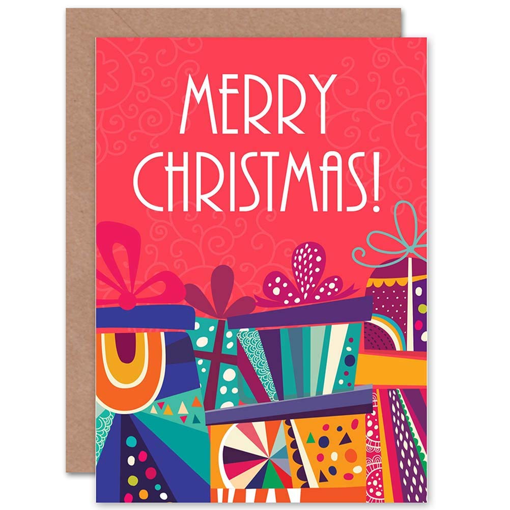 Wee Blue Coo CARD CHRISTMAS XMAS MERRY PRESENT STACK